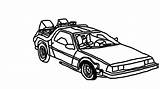 Future Delorean Back Coloring Pages Sketch Line Template sketch template