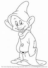 Dwarfs Dopey Dwarf Snow Seven Draw Step Drawing Cartoon Grumpy Drawings Disney Characters Character Drawingtutorials101 Sketch Coloring Pages Sketches Tutorials sketch template