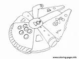 Falcon Wars Star Coloring Millenium Ship Pages Simple Printable Color sketch template