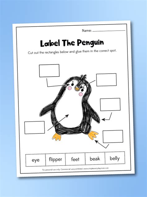 penguin worksheets  kids  printable