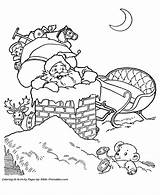 Coloring Christmas Santa Pages Chimney Story Xmas sketch template