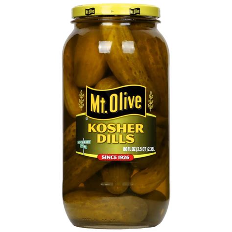 Mt Olive Whole Kosher Dill Pickles 80 Fl Oz Jar