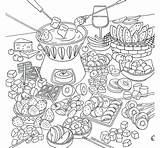 Coloring Pages Food Adult Adults Ausmalbilder Para Colorear Essen Printable Mandala Coloriage Book Colouring Ausmalen Sheets Imprimir Dibujo Dibujos Color sketch template