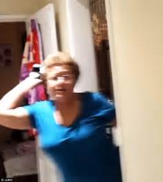 video in california shows moment mum loses it when son pretends to shave her hair daily mail