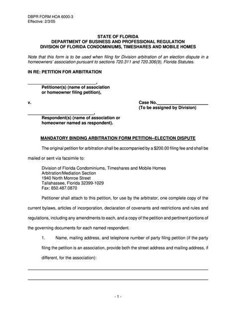 hoa special meeting petition template fill  printable