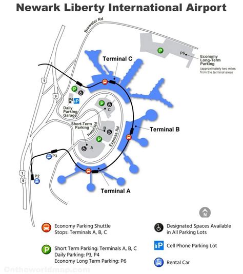 newark airport overview map ontheworldmapcom