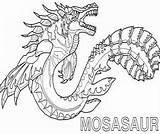 Pages Mosasaur Coloring Jurassic Dinosaur Sea Monster Coloringpagesonly Kids Dinosaurs sketch template