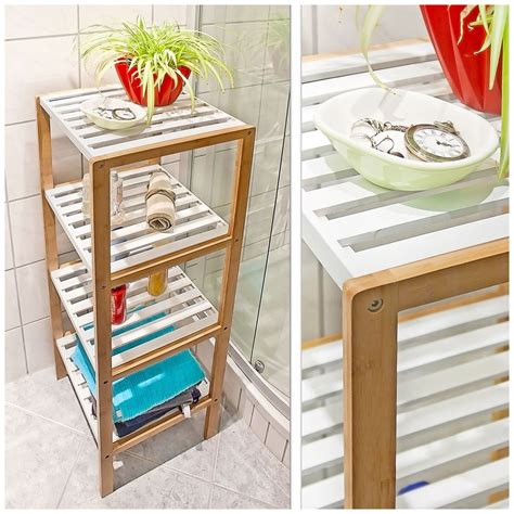 tier  tier wooden bamboo home bathroom storage unit display shelf