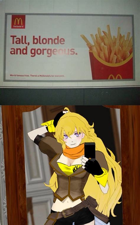 tall blonde and gorgeous yang rwby know your meme