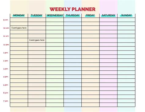 schedules templates