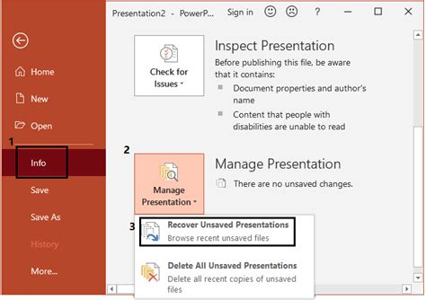 ways  recover unsaved powerpoint documents
