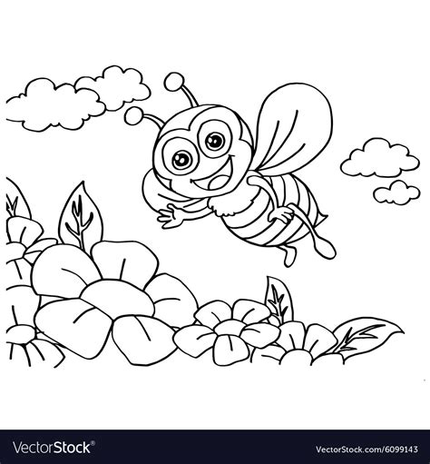 bee coloring pages royalty  vector image vectorstock