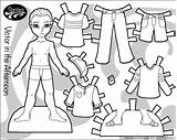Doll Paper Clothes Dolls Printable Color Print Boy Clothing Casual Template Boys Man Printables Afternoon Pdf Guys Tag Personas Thin sketch template