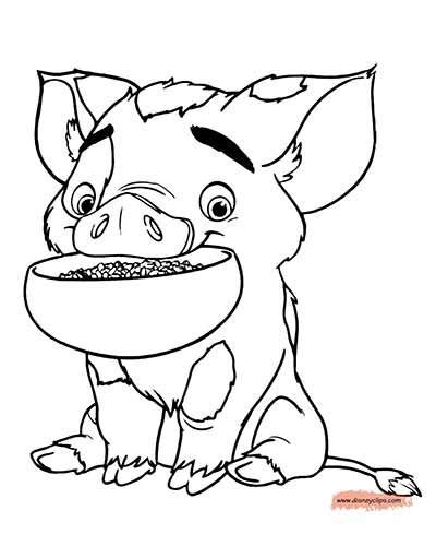 moana pig coloring page coloring page blog