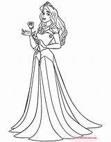 Coloring Aurora Pages Rose Sleeping Beauty Disney Princess Printable Color Print Holding sketch template