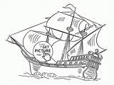Galleon Drawing Ship Spanish Coloring Pages Wuppsy Kids Getdrawings Transportation sketch template