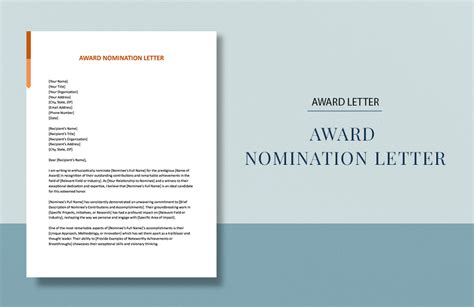 award nomination letter  word google docs pages