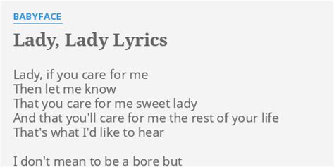 lady lady lyrics  babyface lady   care