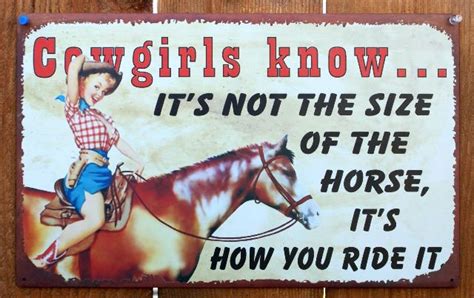 cowgirl    ride tin metal sign country farm