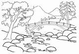 Coloring Pages Mountain Scenery Landscape Getcolorings Mountains sketch template