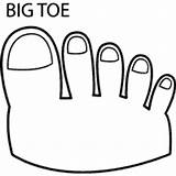 Toe Big Coloring Toes Cartoon Pages Anatomy Surfnetkids Hands Template sketch template
