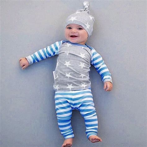 pcs baby clothes baby boys set suit outfits infant clothes autumn newborn stars print cotton