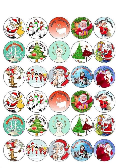 fab mixed christmas cup cake toppers edible wafer rice paper