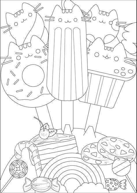 glaces pusheen pusheen kids coloring pages