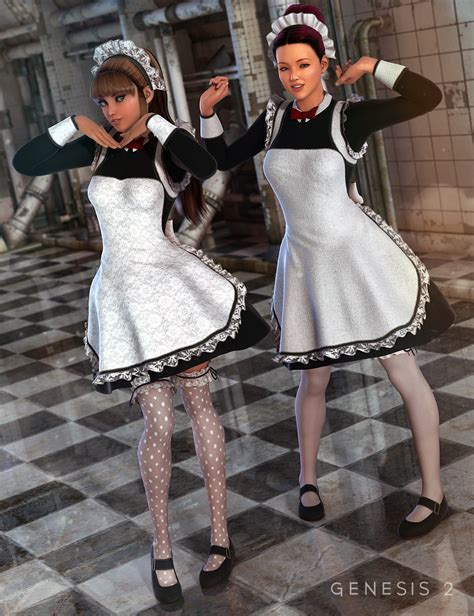 the maid outfit for genesis 2 female s daz 3d