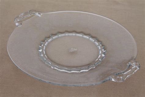 Viking Prelude Crystal Clear Etched Glass Cake Plate