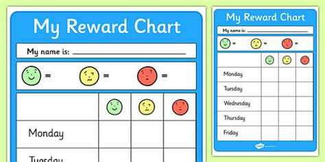 editable reward chart reward chart school reward behaviour