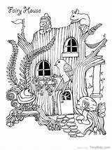 Fairy House Coloring Pages Getdrawings Getcolorings sketch template