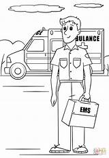 Paramedic Coloring Pages Printable Ambulance Ems Community People Template Sheets Kids Helpers Emergency Print Worksheet Workers Professions First Supercoloring Activities sketch template