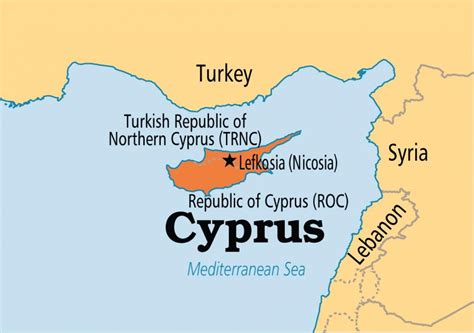 location  cyprus  europe map republic  cyprus map southern