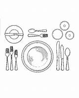 Setting Drawing Table Place Dinner Set Formal Getdrawings sketch template