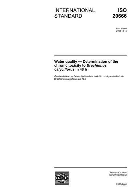 iso  water quality determination   chronic toxicity  brachionus calyciflorus