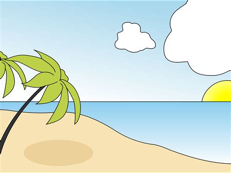 draw  beach scene easy drawing tutorial  kids images