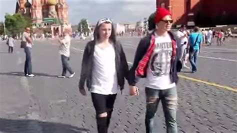 russian men walk around holding hands social experiment