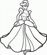 Cinderella Coloring Drawing Pages Princess Outline Cartoon Dress Printable Disney Drawings Prince Print Color Carriage Animation Movies Draw Silhouette Princesses sketch template