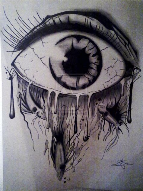 drawing   eye  dripping water coming    iriss eyes