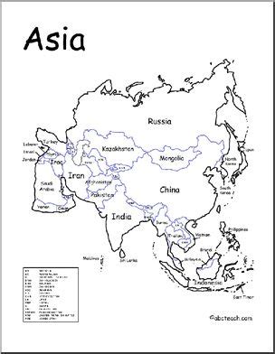 east asia map coloring pages learny kids