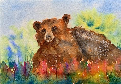 bear tracing  watercolor painting demo