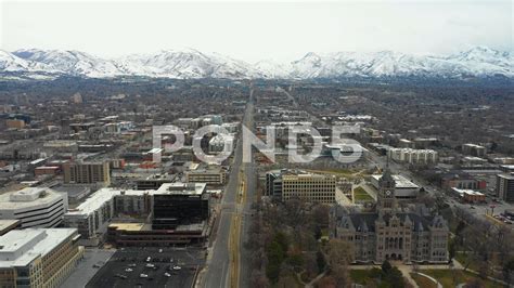 aerial drone video salt lake city university boulevard  stock footage ad saltlakevideo