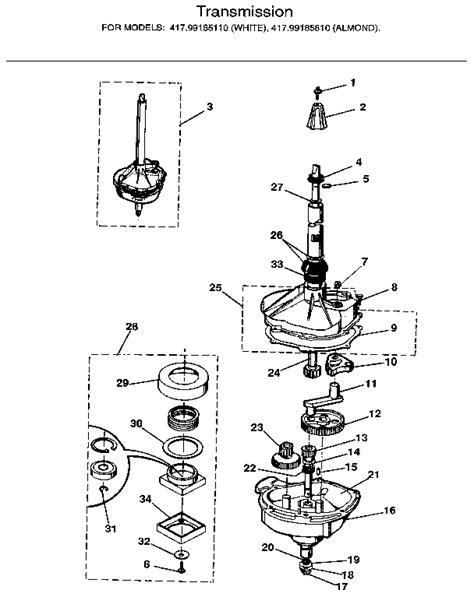 wiring diagram  kenmore washer model  parts diagram