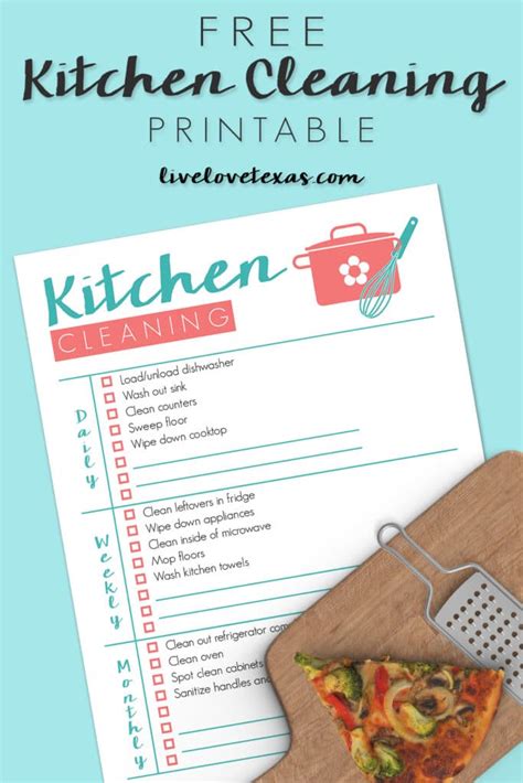 Free Kitchen Cleaning Checklist Printable {daily Weekly Monthly}