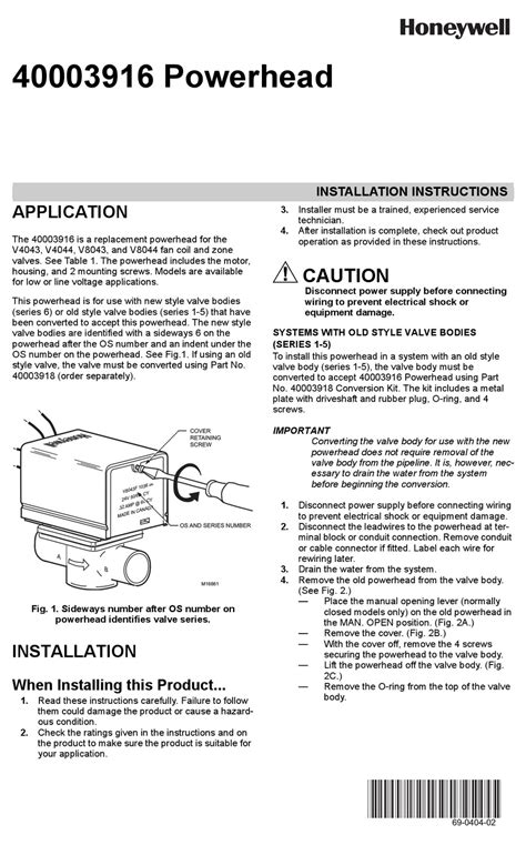 honeywell  powerhead installation instructions   manualslib