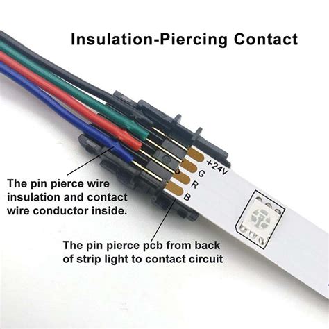 pin mm rgb light strip led connector strip  wire type