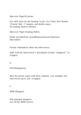 interview paper pointsuse  style   heading levels