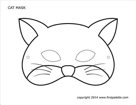 cat masks  printable templates coloring pages firstpalette