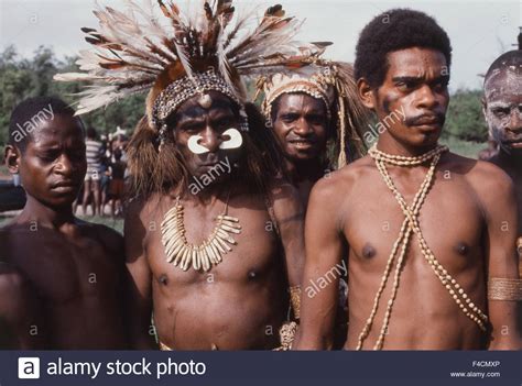indonesia irian jaya native people standing large
